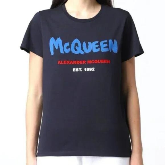 ★alexander mcqueen★ Gray Graffiti Logo Short Sleeve T-Shir Alexander McQueen | Tops | Alexander Mcqueen Graffiti Logo